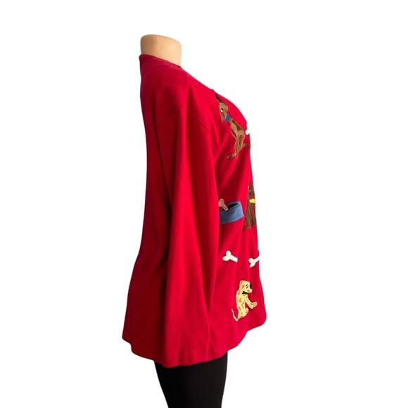 Bechamel Vintage Quirky Red Cardigan with Dog and Bone Embroidery - Picture 5 of 9